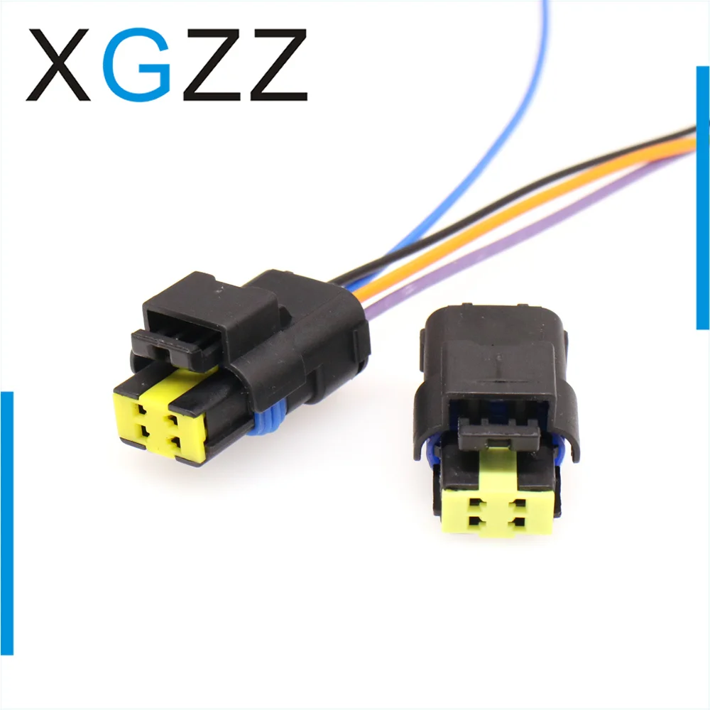15369055 Automotive Front Headlight LED Fog Light Water Temperature Sensor Plug 4-hole Automotive Connector Wire Harness Plug