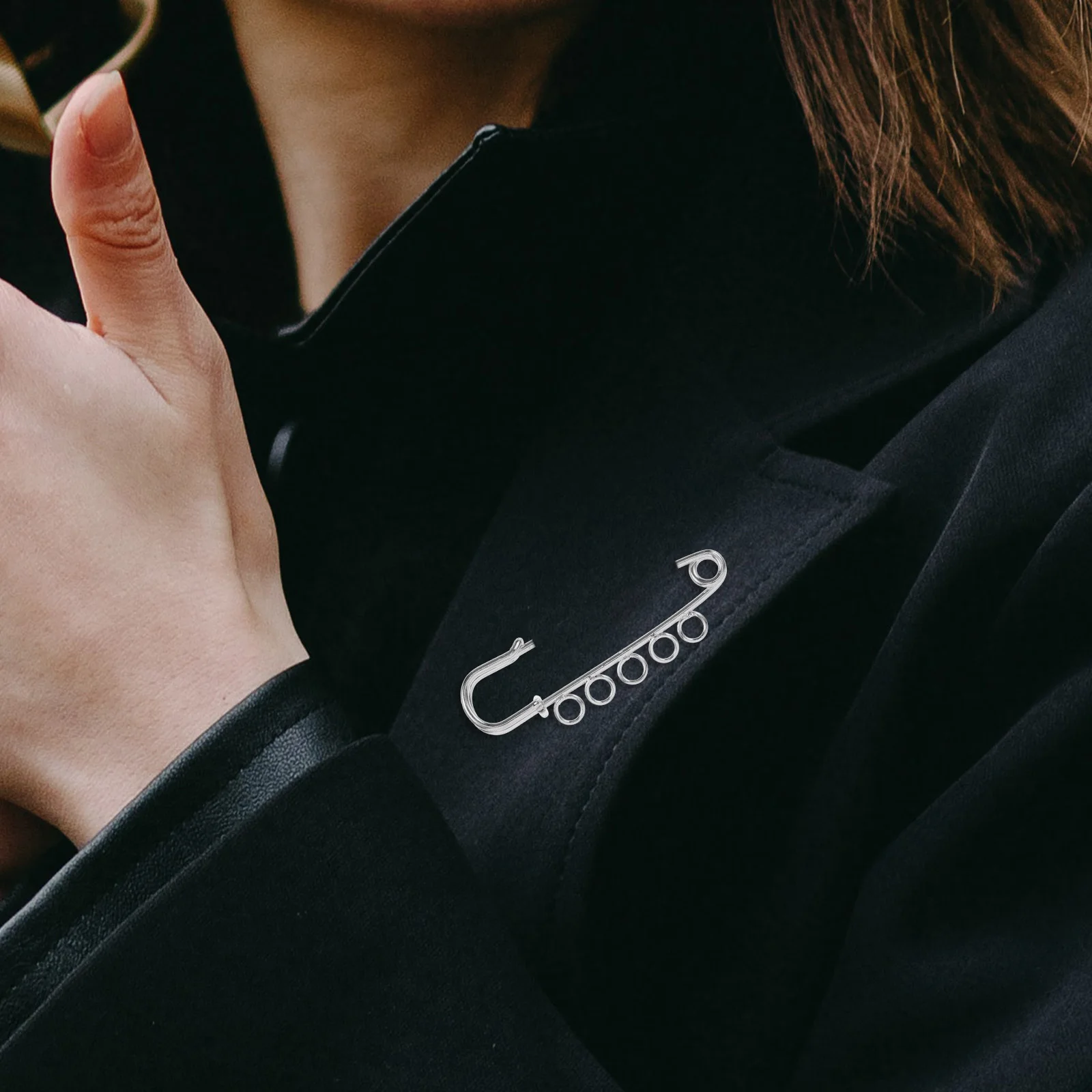 

10pcs Holes Brooch Pin With Holes Metal Craft DIY Jewelry Making Decorative Safety Pin Accessories White K 5cm