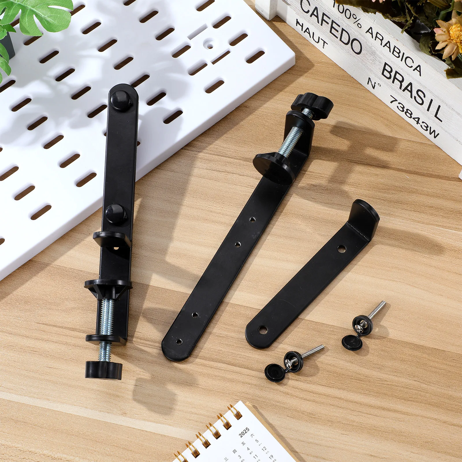 2Pcs Table Edge Connection Pegboard Panel Stand Sturdy Iron Desktop Brackets Desk Mount Display Fixing Support