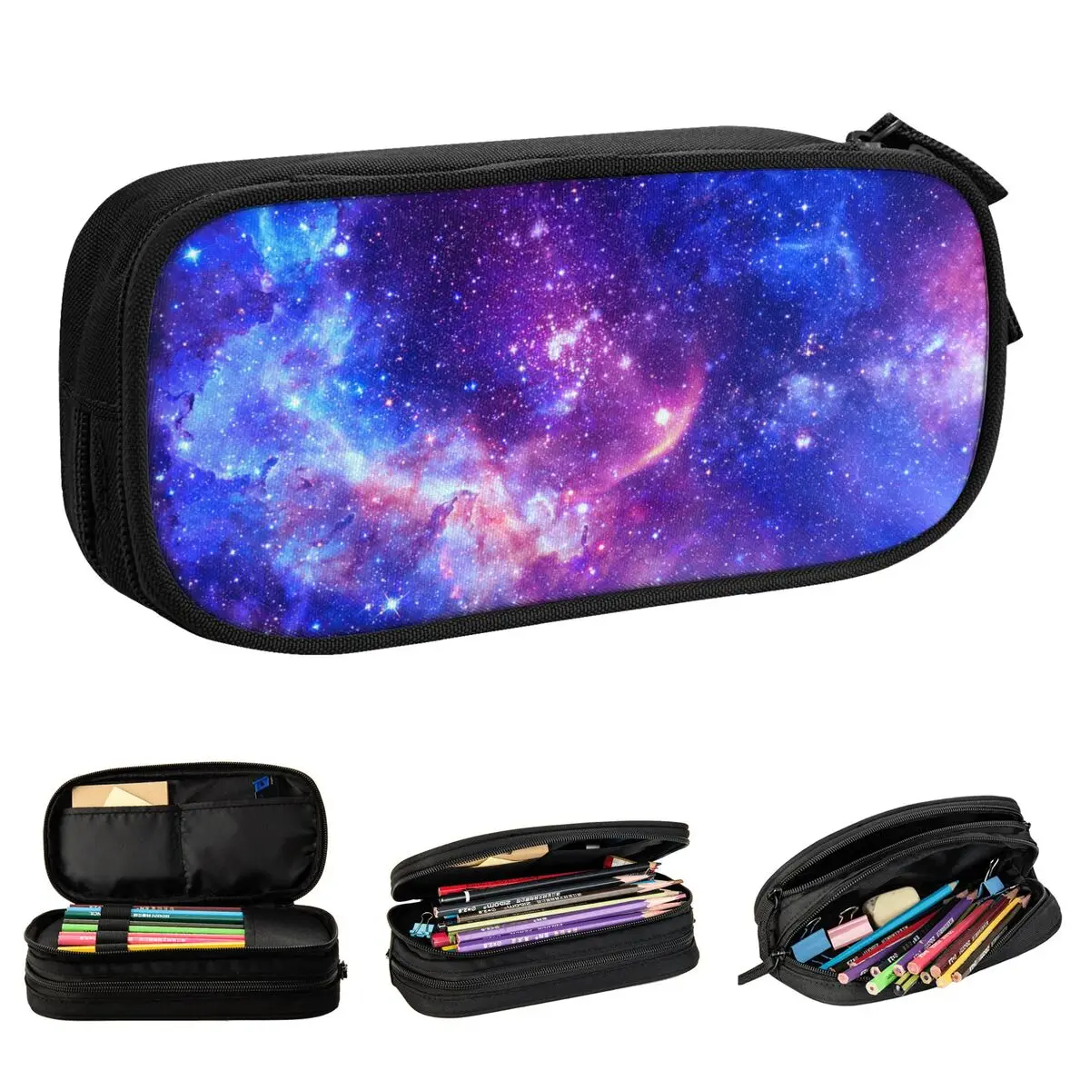 grande capacidade universo espaco galaxy lapis cases noite estrelada nebula star pen pouch material escolar papelaria presentes 01