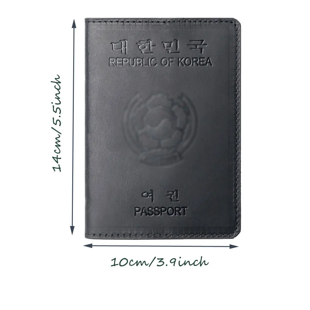 Personalize Engraving Name South Korea Leather Passport Holder Handmade Passport cover Holder Travel Passport Cover Case Wallet