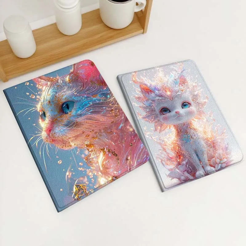 

Sparkling Colorful Cat Face Gift For Xiaomi Redmi Mi Poco Pad 2 5 6s 7 7s Ultra Pro Max 14 12.4 12.1 inch Soft Tablet Case
