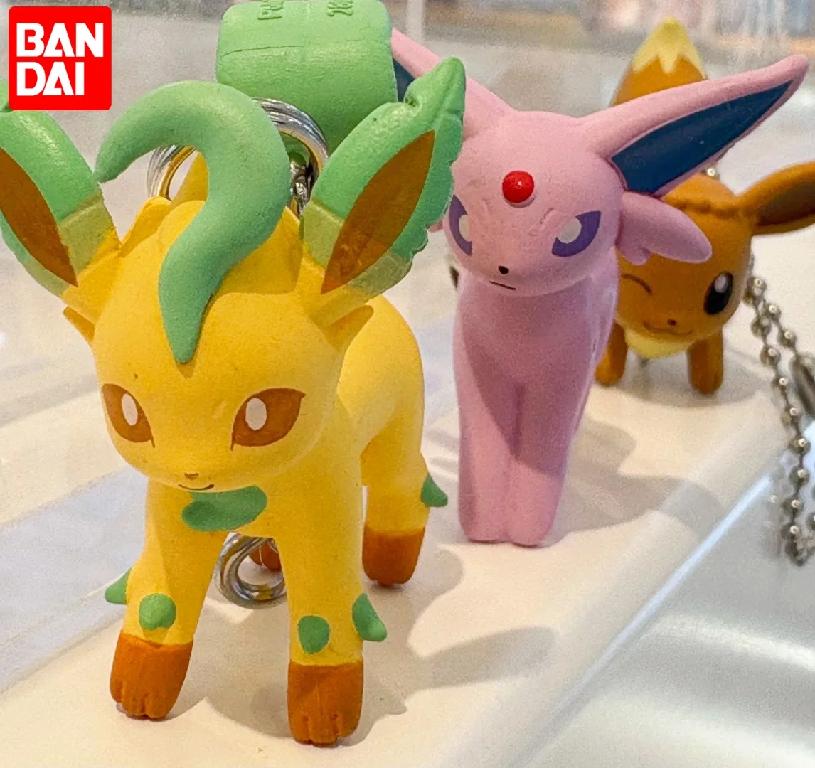 Bandai Pokemon Eevee Gashapon Figure Keychain Volume 13 Pendant Leafeon Glaceon Espeon Umbreon Bag Charm For Anime Collectors