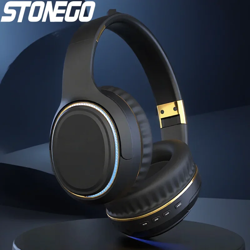 Foldable Bluetooth Headphones Wireless Sports Headset Wired Option Breathing Light PC Gaming Music