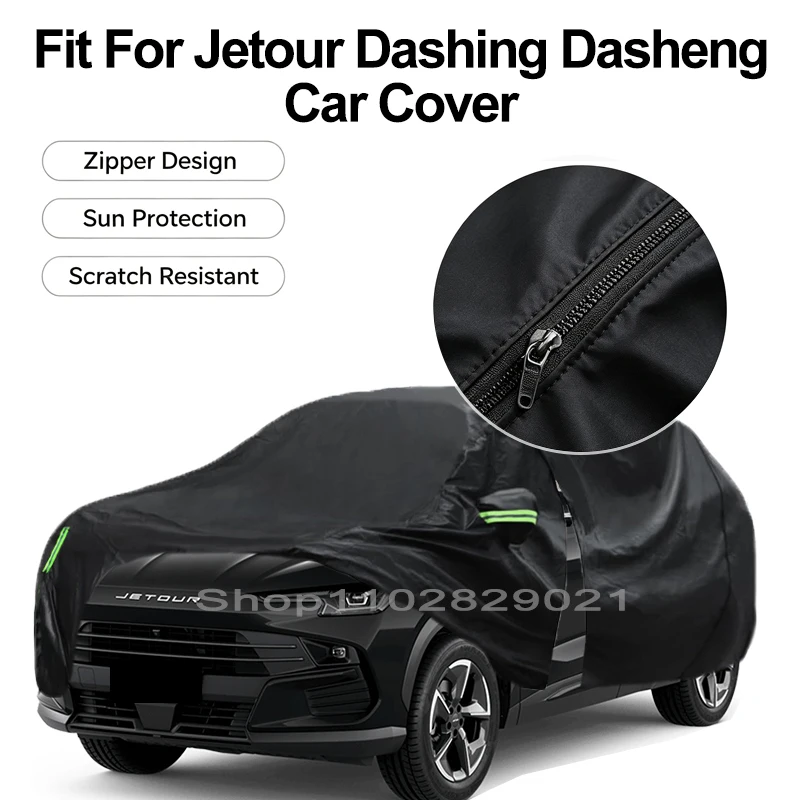 Zipper Door Waterproof Car Cover For Jetour Dashing Dasheng  Windproof Dustproof UV Protection All Weather Auto Protector