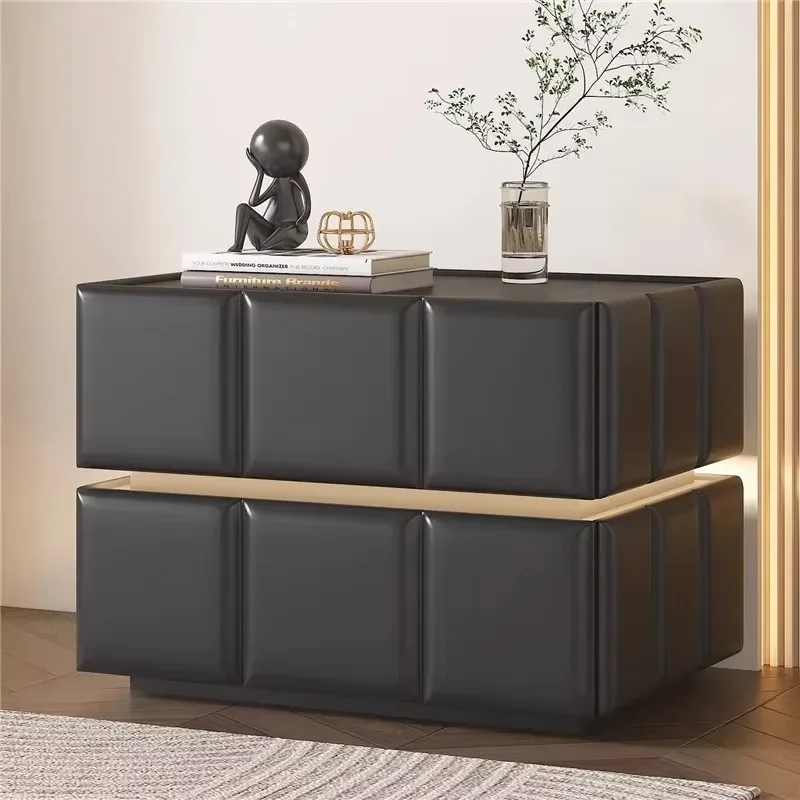 

Solid Wood Smart Nightstand Lights Modern Storage Space Saving Bedside Table Trendy Italian Mesitas De Noche Furniture Home