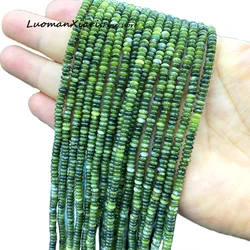 4x2mm Natural Stone Rondelle Green Southern Jade Abacus Loose Spacer Beads for Jewelry Making DIY Bracelets Charms  Accessories