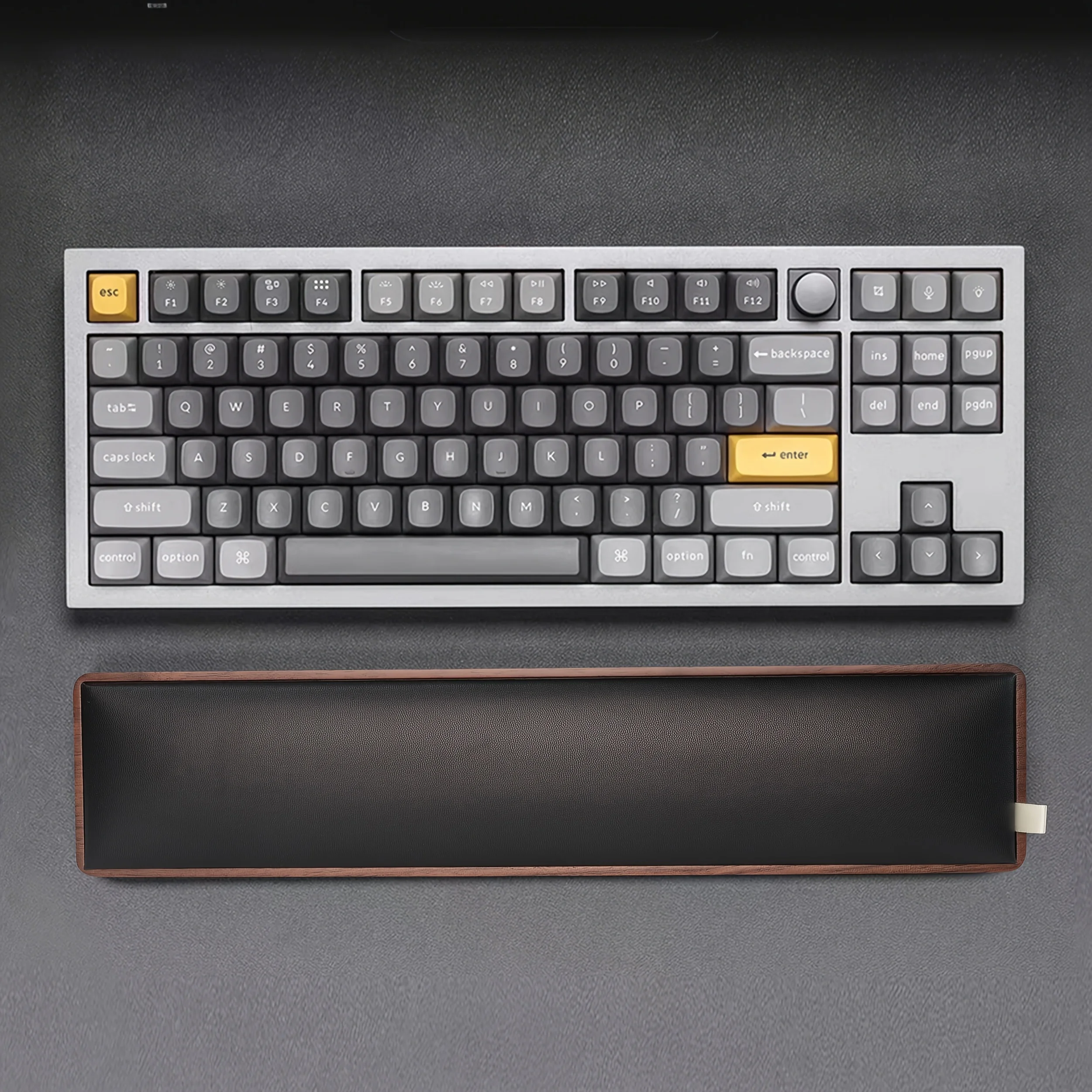 مسند معصم مريح للوحة المفاتيح الخشبية - خشب طبيعي، ملحق مكتب متين لمفاتيح 108/98/87/67، وسادة دعم مريحة للمعصم