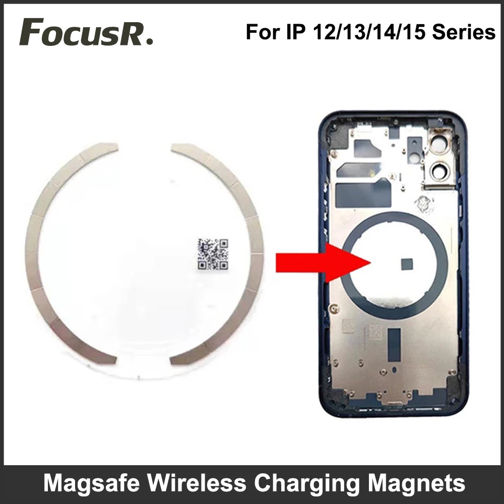 Magsafe Wireless Charging Magnetic Ring Module Pad For iPhone 15 14 13 Pro Max Back Housing Cover Glass Repair Replacement Parts for samsung galaxy s21 5g ring card litchi leather back phone case purple