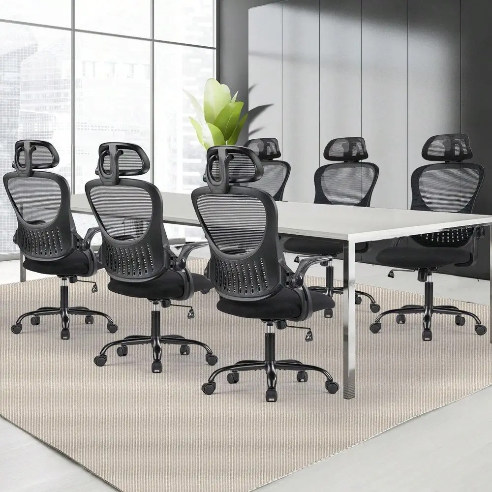 

Home Office Desk Chair, Ergonomic HighBack Mesh Rolling Work Computer Chairs With Wheels And Adjustable Headrests, Comfortable