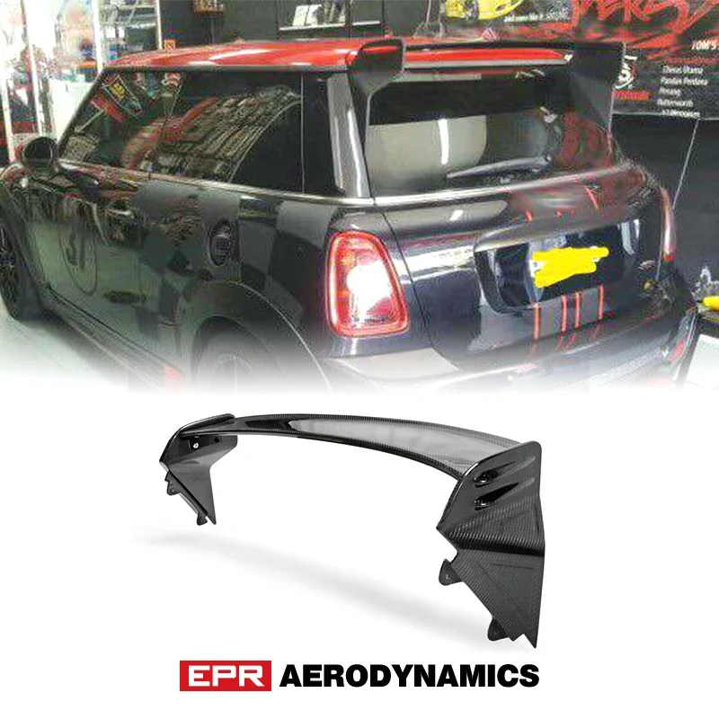 Car Accessories For Mini Cooper R56 Carbon Fiber Roof Spoiler Glossy Fibre JCW Style Rear Wing Part Body Kit Trim Ver.2.11/2.12