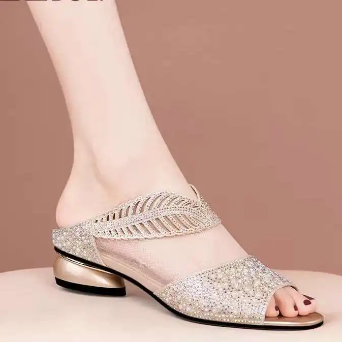 

French Style Women Sandals High Heel Open Toe Breathable Summer Outdoor Slippers Thick Platform Fashion Zapatillas Playa Mujer