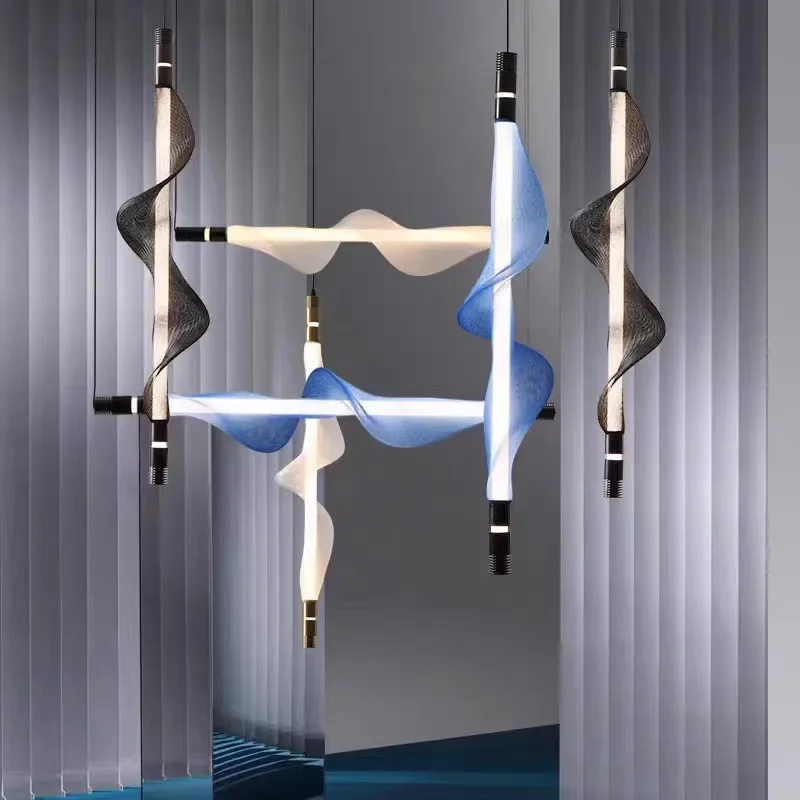 2025 Vapour Horizontal Pendant Lamp For Dinning Room Net Light Nordic Long Tubes Light Home Decor Foyer LED Kitchen Island Ligh