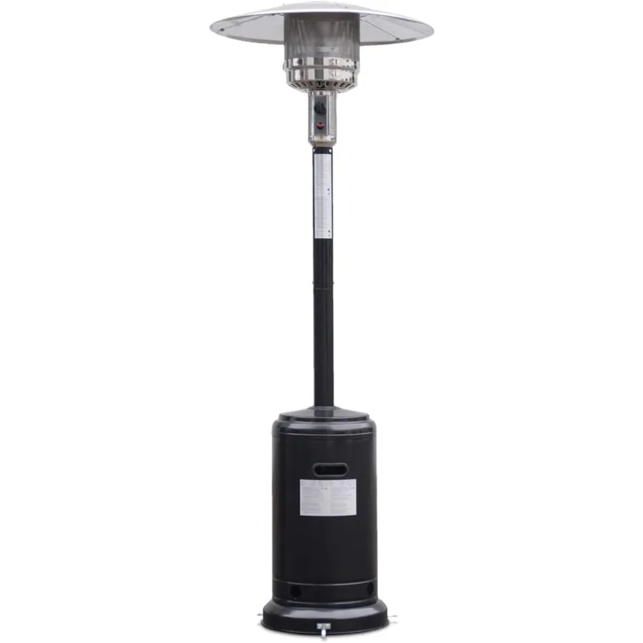 

50 000 BTU Steel Propane Heater for Outdoor Commercial Use with LP Gas and Accessories Floor-Standing Black Patio Heater Ideal