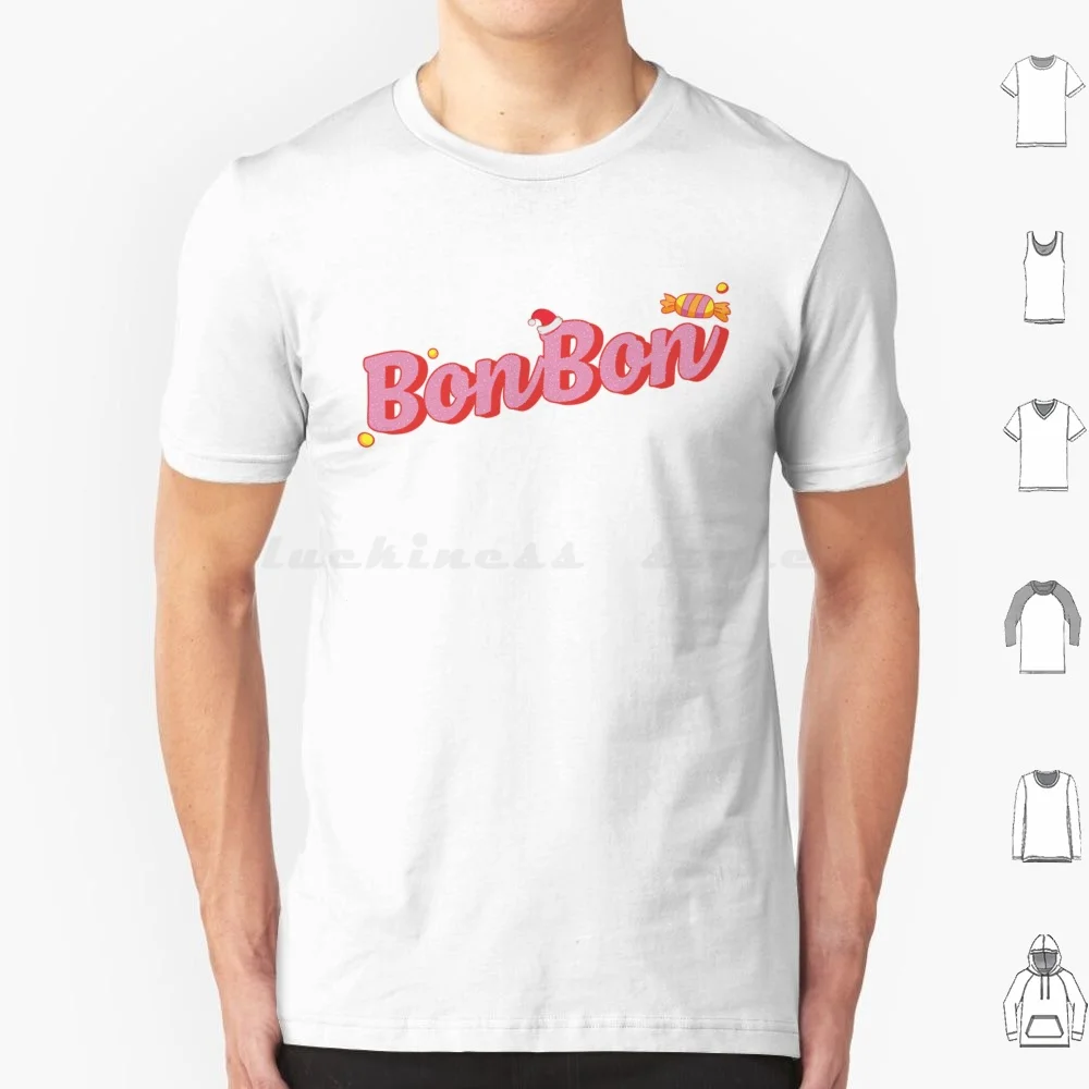 Dulce Navidad Bon Bon camiseta de algodón hombres mujeres DIY estampado Navidad Rosa bonito caramelo Lolly Lollies Santa sombrero Feliz