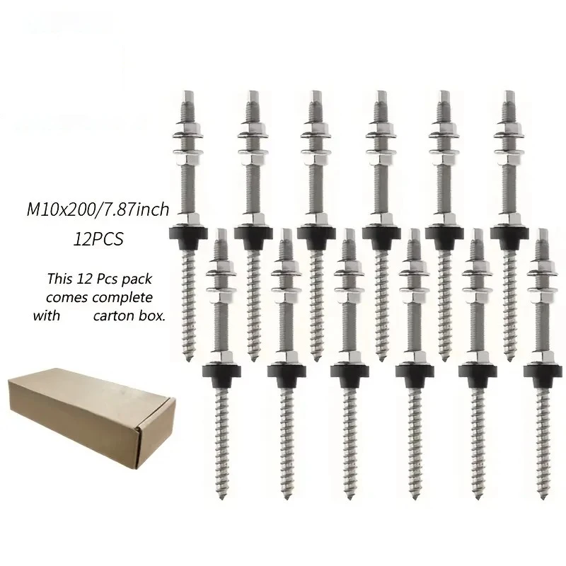 12/10/6 Sets of 304 Stainless Steel Hanging Bracket Bolt Set, Used for Solar Panel Photovoltaic Accessories
