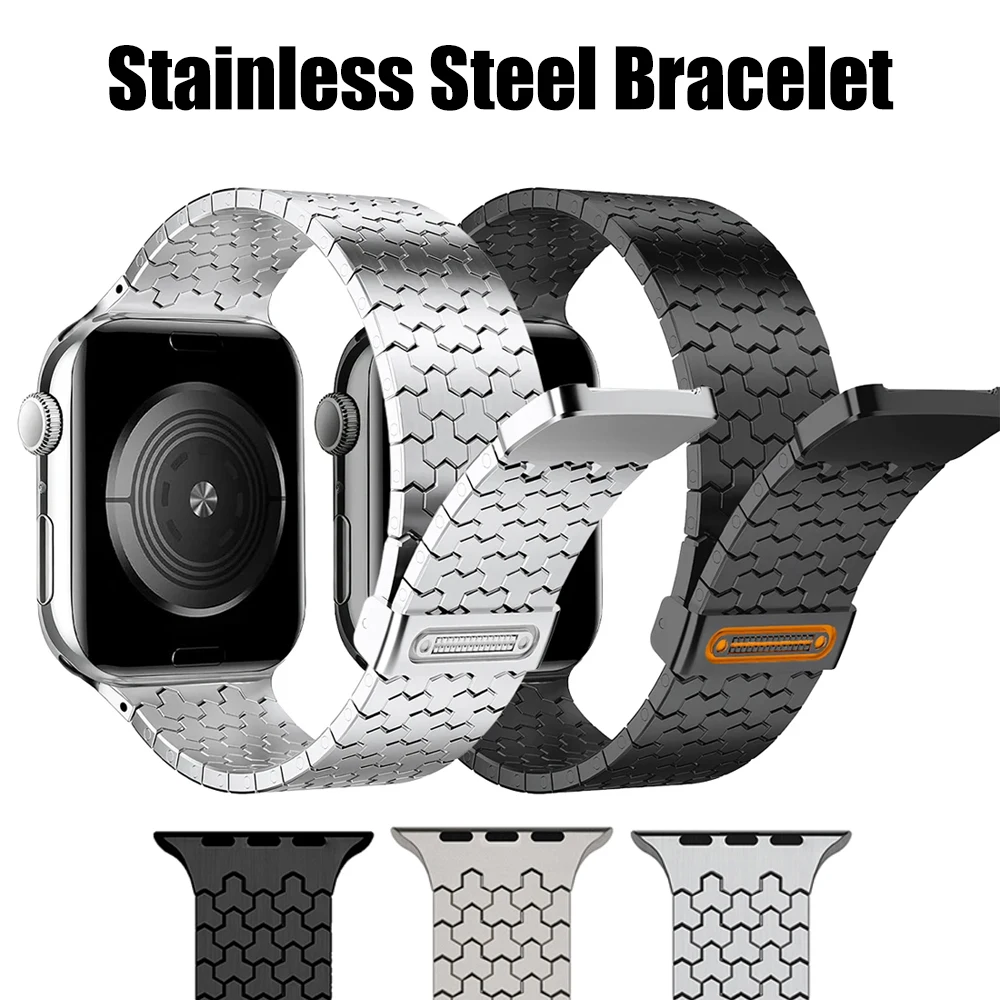 

Stainless Steel Magnetic Band for Apple Watch Ultra 3 2 49mm Series 11 10 46mm Metal Strap for Iwatch 9 8 7 6 5 4 SE 3 45mm 44mm