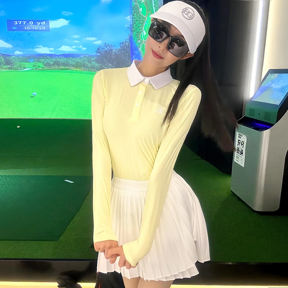 Golf Women's New Autumn Long Sleeved Slim Fit, Wear-resistant, High-quality, Versatile Temperament, Outdoor Leisure Sports