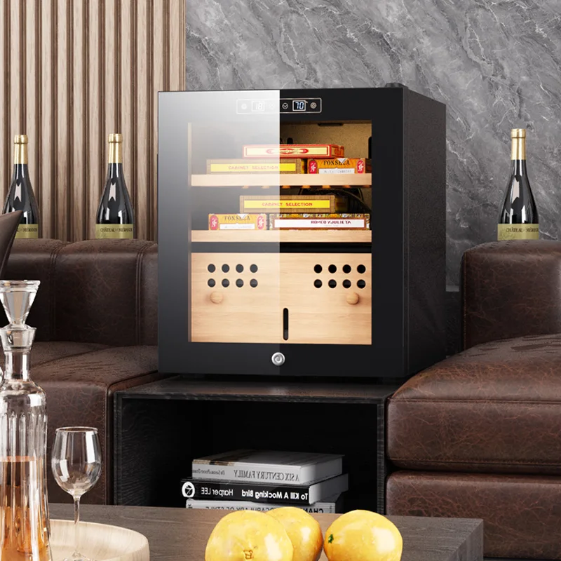 Custom Humidor Smart 120 Pcs Cigar Electrical Humidor Cabinet with Spanish Cedar Racks for Professional Home Office Use