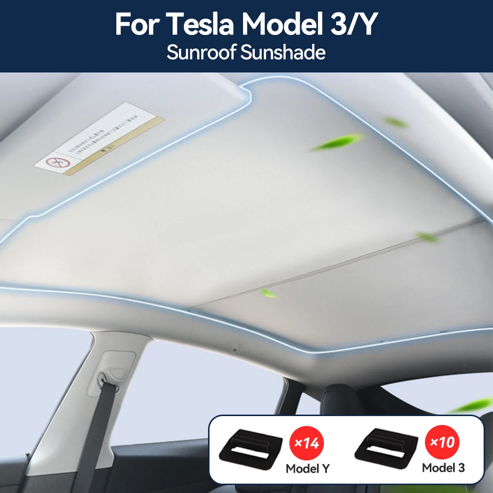 

For Tesla Model 3 Model Y Sunshade Ice Cloth Sun Visor Sun Protector for Car Front Rear Glass Roof Sunroof Skylight Blind