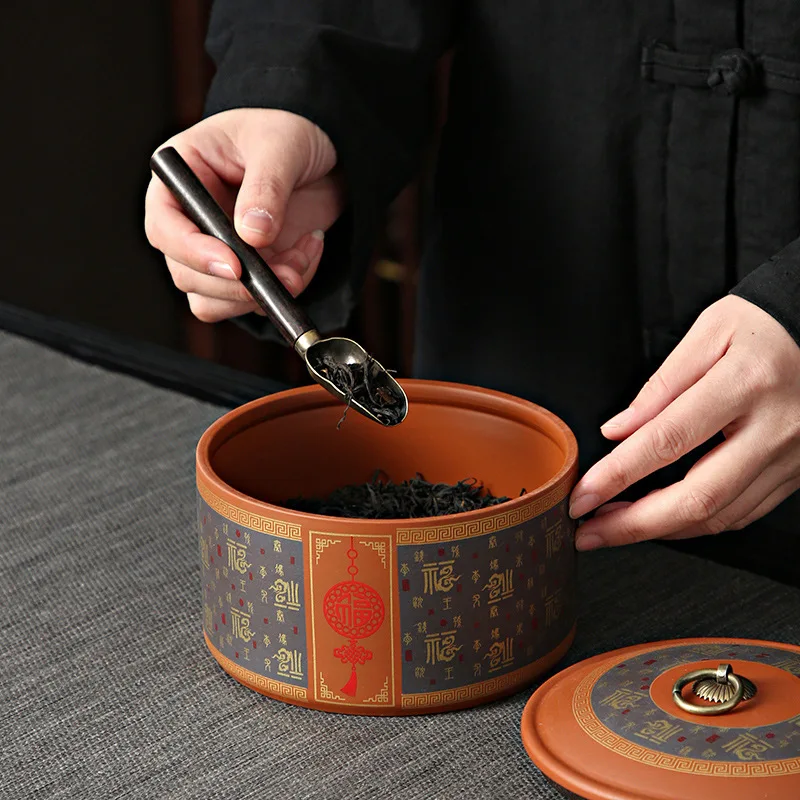 الإبداعية السيراميك الأحمر مختومة الرطوبة برهان الشاي جرة الغذاء تخزين الحاويات منضدية زخرفة خمر حبوب البن الشاي تخزين جرة