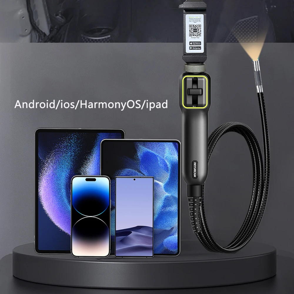 REYUECAM 2.0MP 5.5mm Lens Two-way 210°Articulating Endoscope Camera for Android Ios Tablet Endoscope with 8 Leds image 5