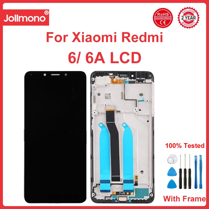 Pantalla táctil Digital para Xiaomi Redmi 6 6A, repuesto de marco para Redmi 6A, M1804C3CG, M1804C3CH