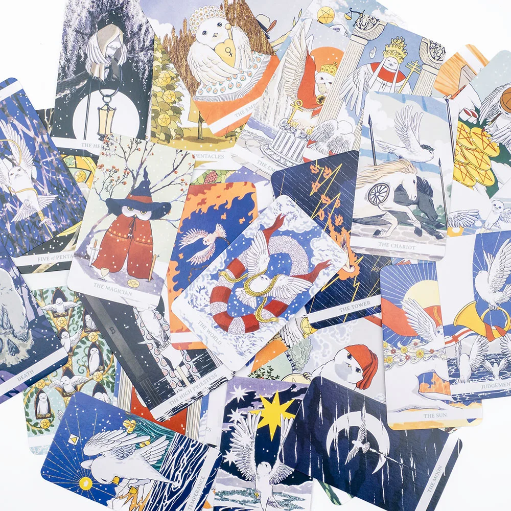 White Winny Tarot English Edition 80-Karten-Deck mit PDF-Anleitung, Fate Divination-Karten für Anfänger, Brettspiele – Detail 8