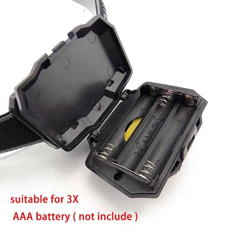 Mini linterna frontal LED de alta potencia, faro pequeño con batería AAA, linterna para camping