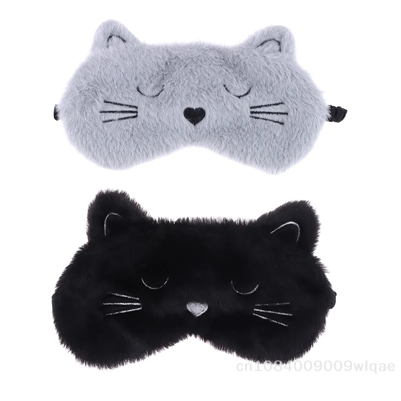 

| Однотонная плюшевая маска для сна для сна. 3D-милый затемняющий чехол для глаз с регулируемым ремешком, блокирующий свет, помощник для сна | ☁️