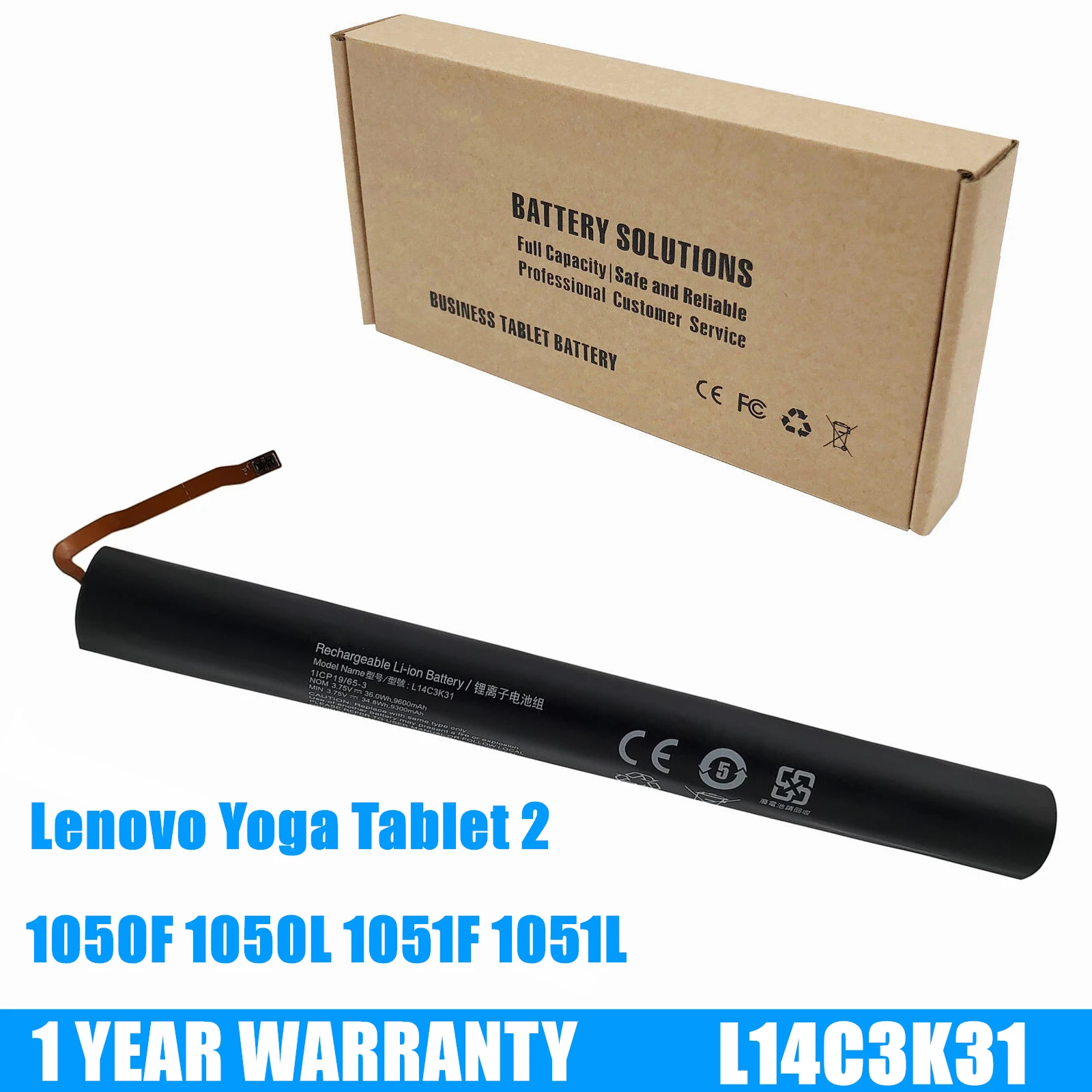 New L14C3K31 L14D3K31 Battery For Lenovo Yoga Tablet 2 1050L 1050F 1051F 1051L Yt2-1050 1051