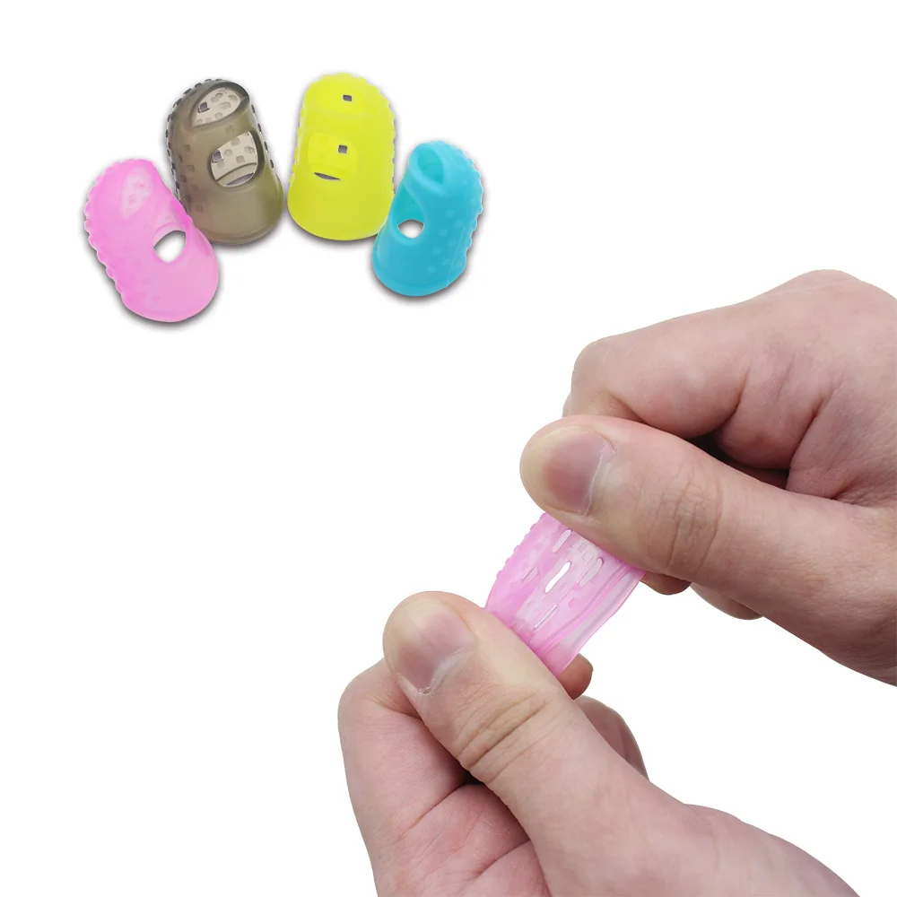 Guitar Finger Cots Silicone Guitar Finger Guards Non-slip Fingertip Protection Covers for Stringed Instruments Finger Cover