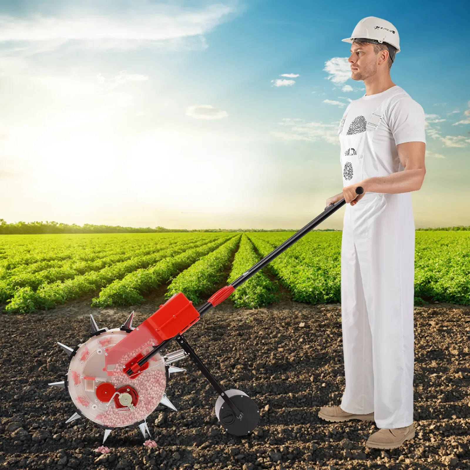 

Manual Seeder Hand-held Seeding Machine Precision Garden Seed Planter Spreader