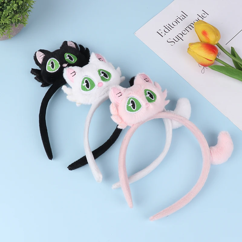 New Cute Plush Cat Hair Hoop Girls Autumn And Winter Hairbands Headwear Cartoon Headbands Hair Accessories Ornaments