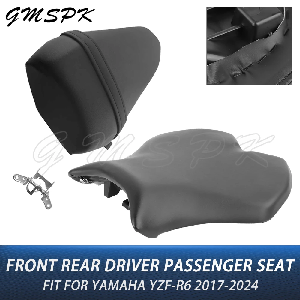 

Front Rider Driver Seat Rear Passenger Seat Pillion Fit for Yamaha YZF-R6 YZF R6 YZFR6 2017 2018 2019 2020 2021 2022 2023 2024