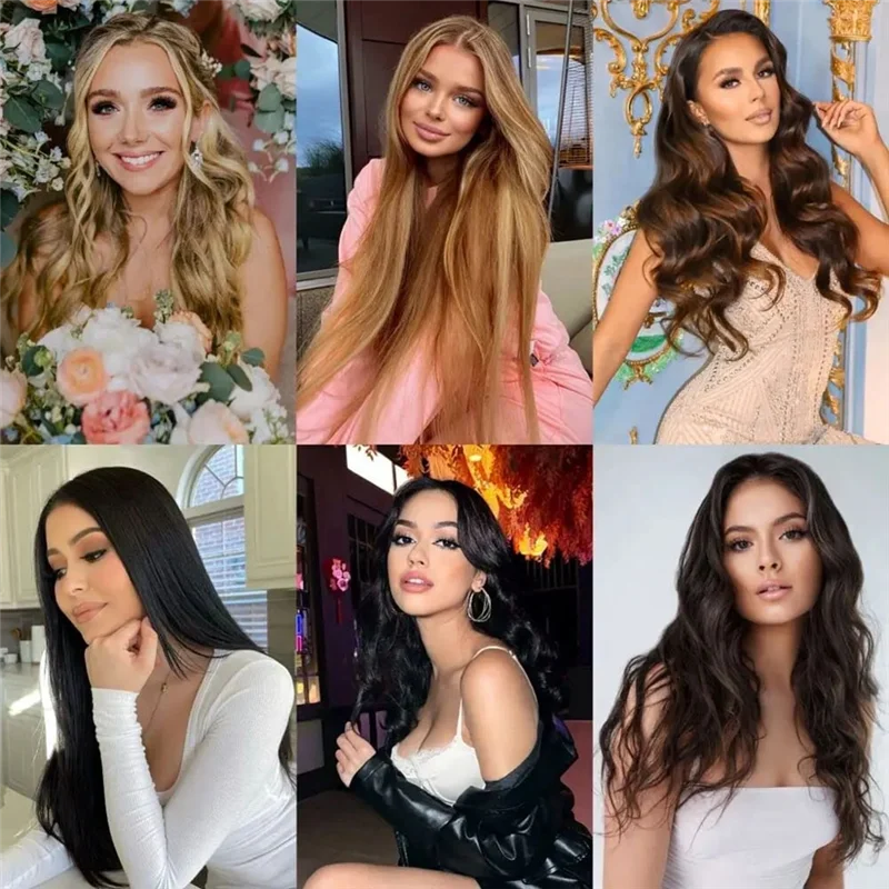 abuu-16inch-clip-in-extensions-human-hair-clip-straight-hair-extensions-seamless-skin-weft-clip-on-hair-pieces-durable-easy-to-u