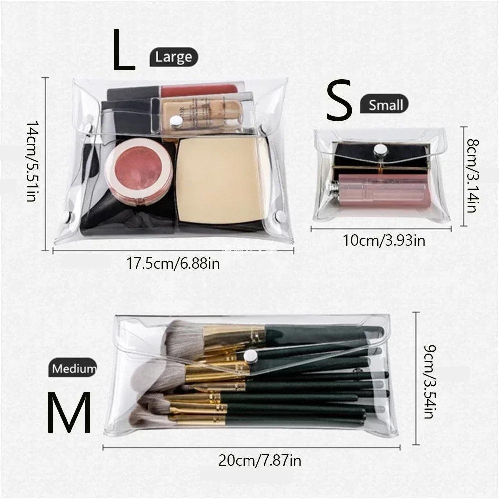 Portable waterproof travel cosmetics storage bag PVC material transparent storage box small items storage bag to prevent loss