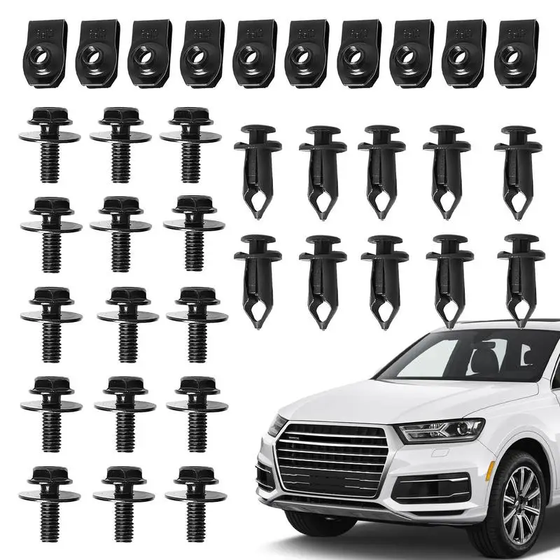 Car Clips Car Engine Under Cover Splash Shield Guard Body Bolts Automotive Hardware Bumper Clips Bumper Engine Hood Shield Panel