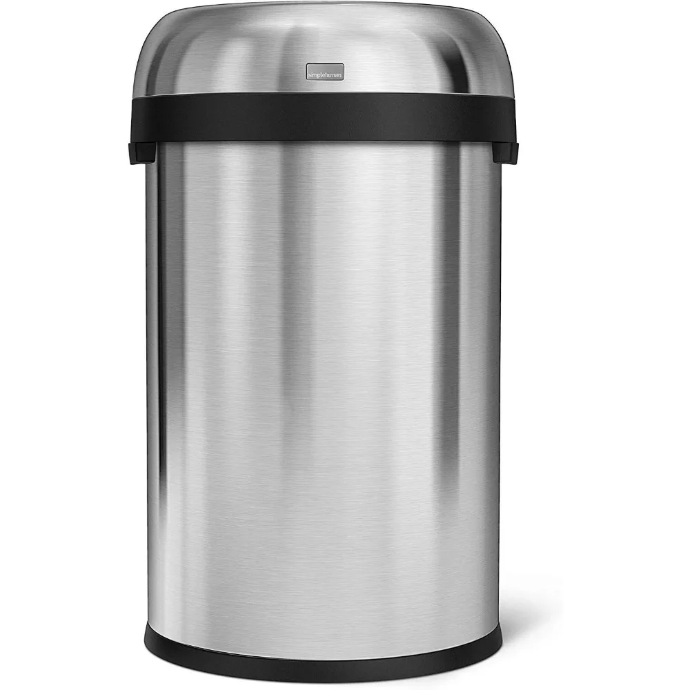 115 Liter / 30 Gallon Bullet Open Top Trash Can Commercial Grade Heavy Gauge, Brushed Stainless Steel