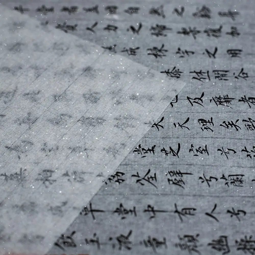 Белая полупрозрачная бумага с крыльями цикады, очень тонкая древняя стильная слюдяная спелая бумага Сюань, бумага для практики каллиграфии, длинный рулон