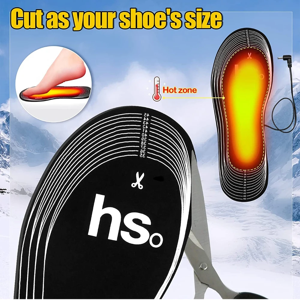 Elektrisch beheizte Einlegesohlen für Schuhe Batterie elektrische Heizung Schuhsohle Winter füße warmes Socken polster wasch bar warme Thermo-Einlegesohlen – Detail 3