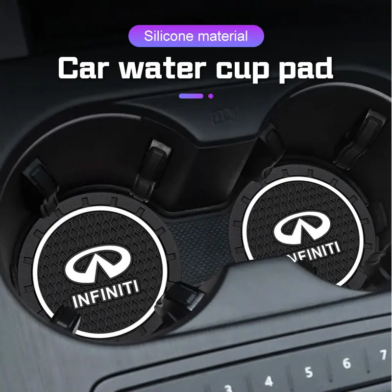 هلام السيليكا سيارة كوستر حصيرة لإنفينيتي Q50 G37 FX30 FX35 Q60 QX50 M37 ESQ JX35 كوب ماء زجاجة حامل المضادة للانزلاق وسادة الملحقات #2