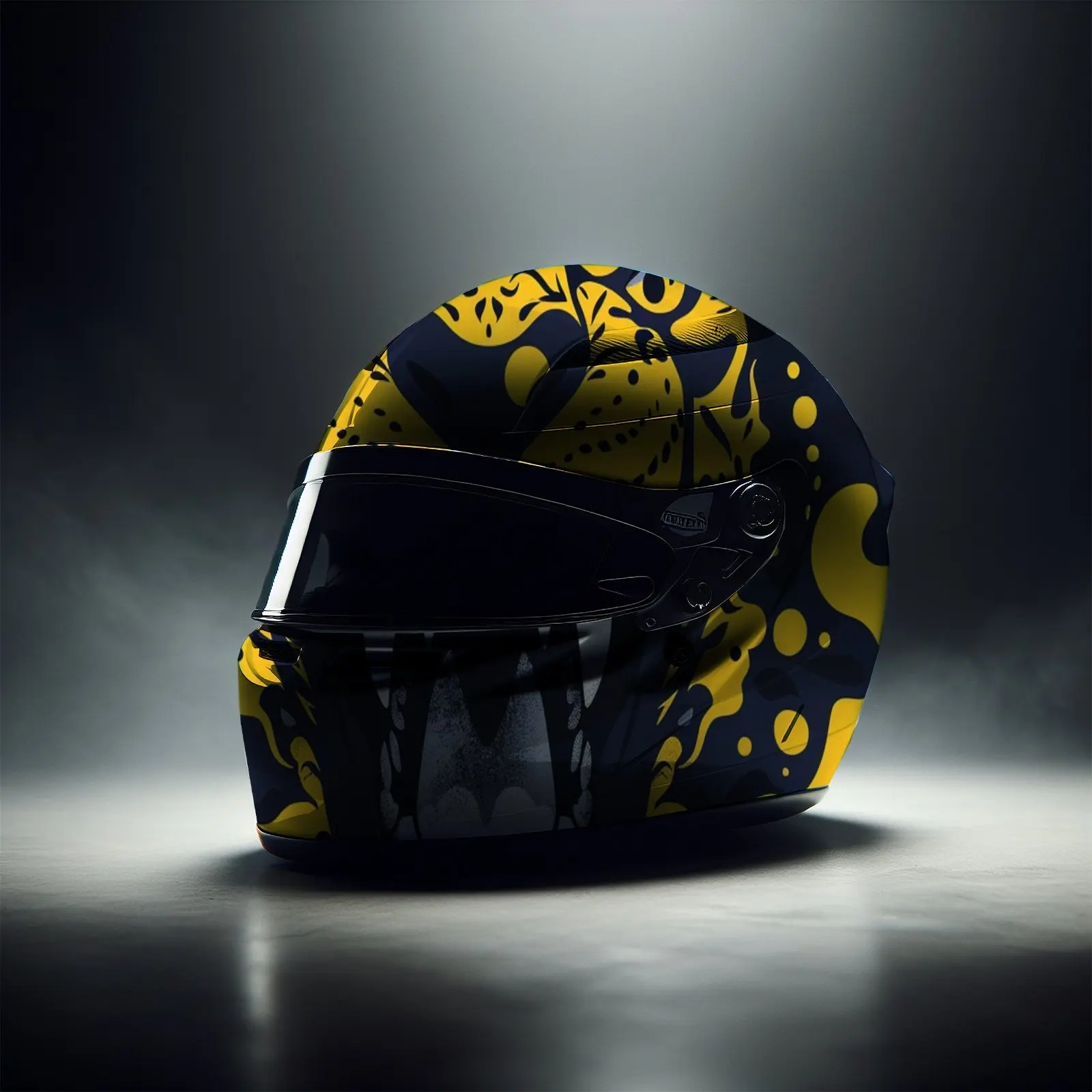 Autocollant d'enveloppe de casque complet imprimé artistique panthère vif, autocollant graphique de course pour casque de moto, autocollant décoratif en vinyle pour casque