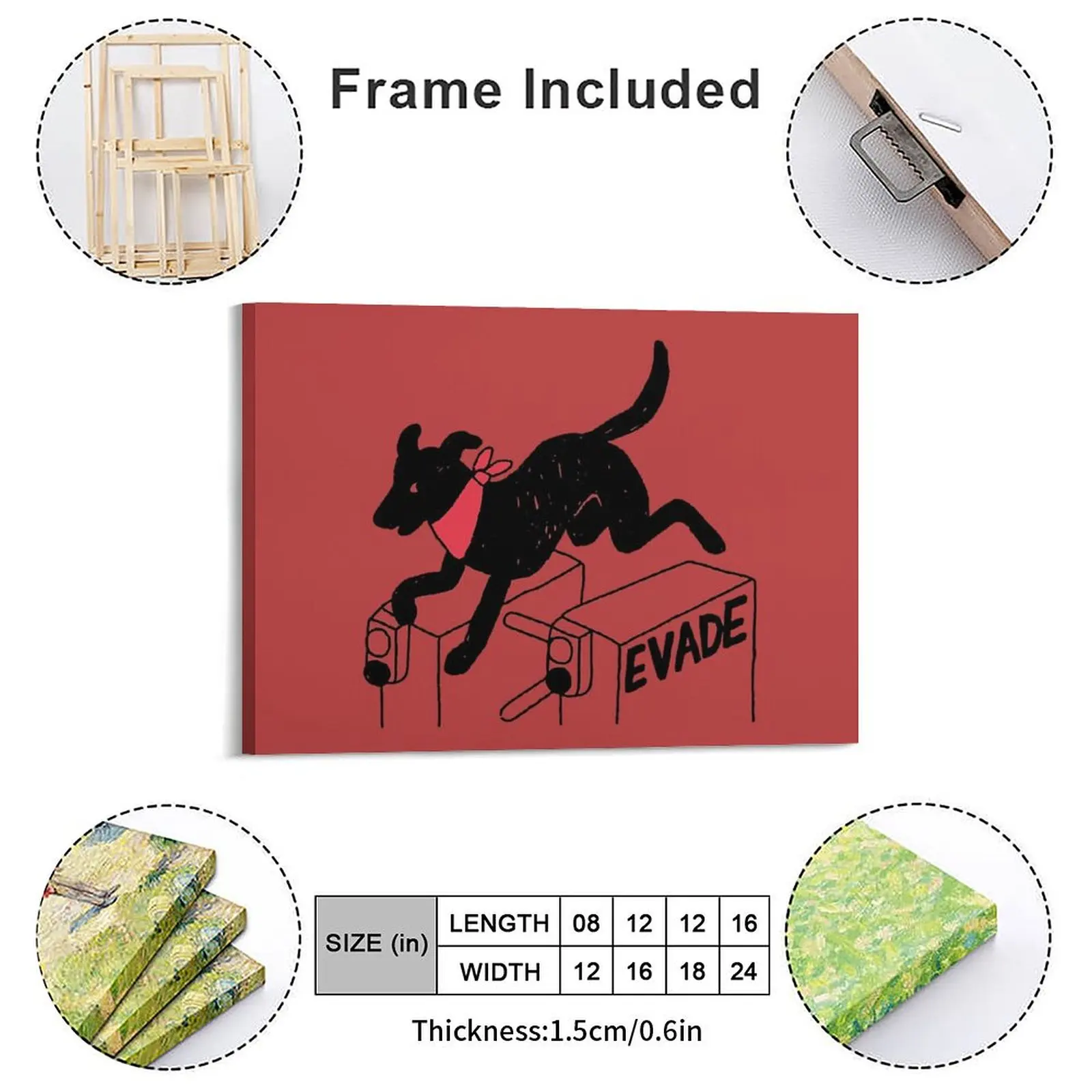 Negro Matapacos Riot Dog Protest Fare Evasion Street Art Canvas Painting Garage Decoration Framed Wall Paintings