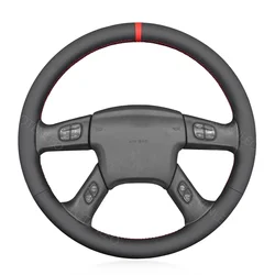 Black Artificial Leather No-slip Car Steering Wheel Cover Braid For Chevrolet Silverado GMC Sierra Cadillac Escalade 2003-2007