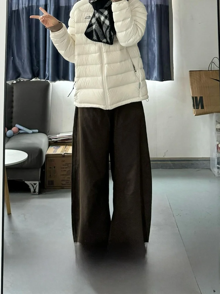 

Джинсы женские прямые, больших размеров, коричневые, из денима, с высокой талией, для осени и зимы...