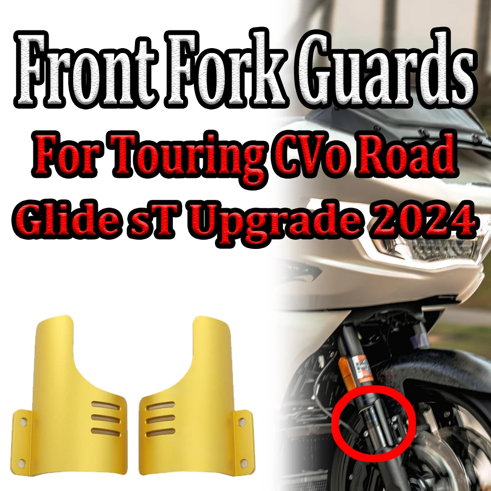 

FOR Motorcycle Front Fork Guards Dust Protection Lower Fork Leg Deflector Shield NEW Harley Touring CVO Road Glide ST Upgrade