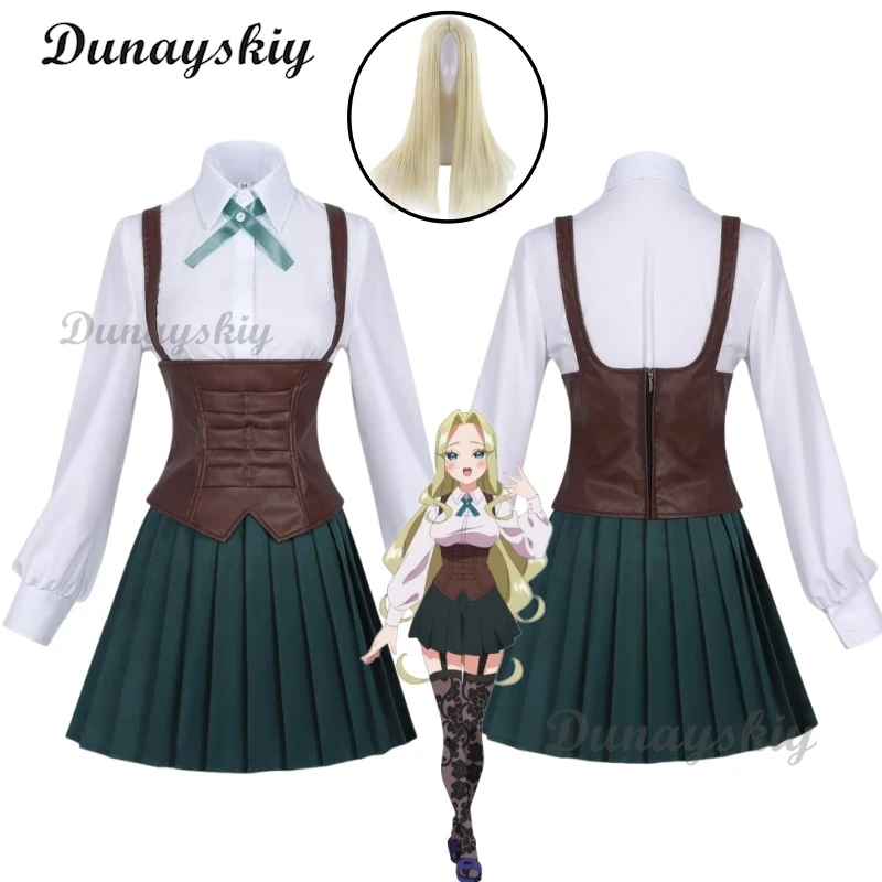 Anime 100 Kanojo Yoshimoto Utsukushisugi Mimimi 코스프레 의상 가발 할로윈 여자 여자 JK 스커트 헤어 액세서리 소품 복장