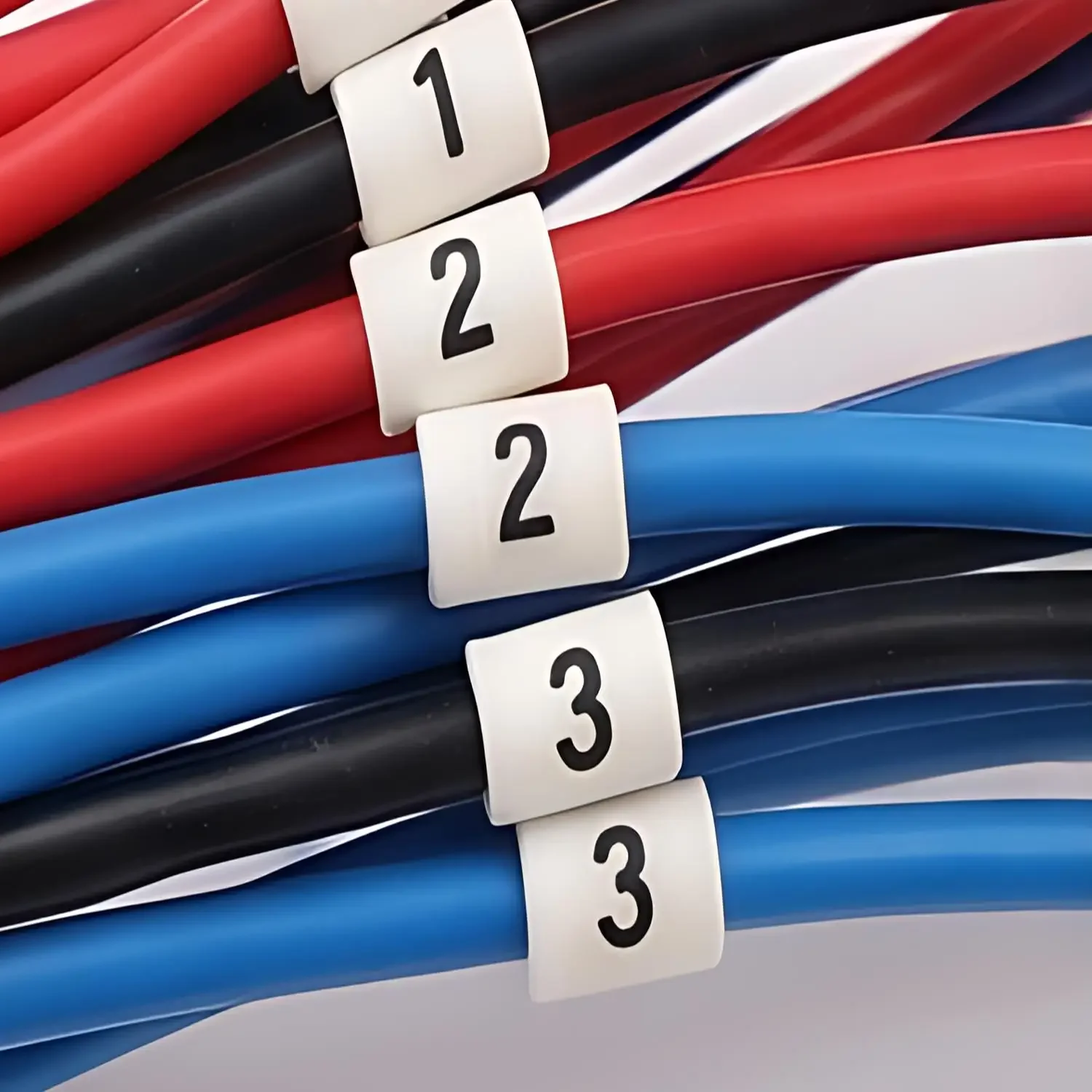 500 Stück Kabelmarkierer EC-0 EC-1 Markierungsnummern 0 bis 9, farbig, 2,5 mm² Isolierung, PVC-Kabelmarkierer, Kabelmarkierungs-Etiketten – Detail 11