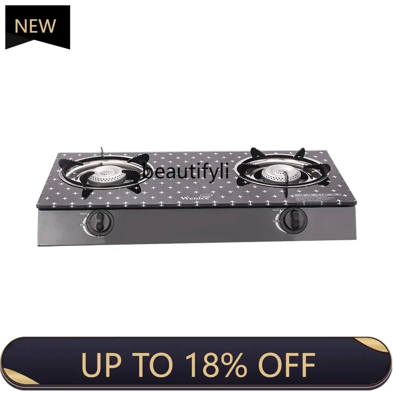 

New arrive Gas stove, double stove, commercial desktop gas stove, liquefied gas, old-fashioned double-head stove